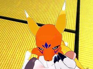 Digimon Furry Hentai - Taomon &amp_ Grey Fox boobjob, handjob, blowjob and fucked 1/2 - Yiff Manga Anime Japanese Porn